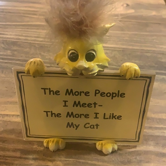 Vintage J&D Design Cat Figurine Card Holder - Picture 2 of 11